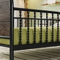 thumbnail image 4 of Euroco Metal Twin Size Platform Bed with Upholstered Headboard, Storage Shelves and LED Light, Black, 4 of 8
