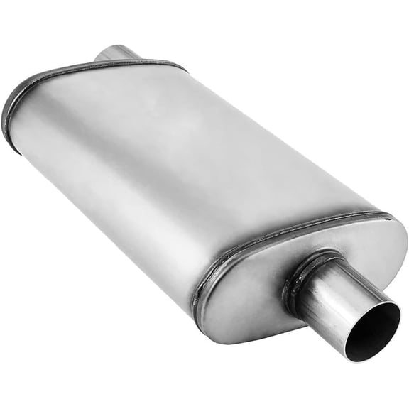2in Muffler Deep Performance Tone 2'' Pipe Muffler Resonator with Universal Stainless Steel muffler for Cars, Trucks(2''Inlet/Outlet)
