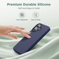 thumbnail image 3 of Designed for iPhone 16 Plus Case, Silicone Ultra Slim Shockproof Protective Phone Case with [Soft Anti-Scratch Microfiber Lining], 6.7 inch, Navy Blue, 3 of 5