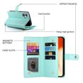 thumbnail image 4 of Crossbody for iPhone 16 Plus Phone Case Wallet with Card Slots Zipper Pocket, PU Leather Magnetic Shoulder Strap Purse Cover with Flip Kickstand for iPhone 16 Plus Women Girls, Mint, 4 of 11