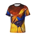 thumbnail image 5 of Qekee Colorful Rooster Classic Fit T-Shirt Men's Shirt Men's Tight Short Sleeves for Exercise, Running, Mountaineering - Colorful Rooster, 5 of 9