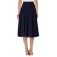 thumbnail image 3 of Women's Classic Pleated Midi Skirt Aline Flare for Everyday Elegance, 3 of 6