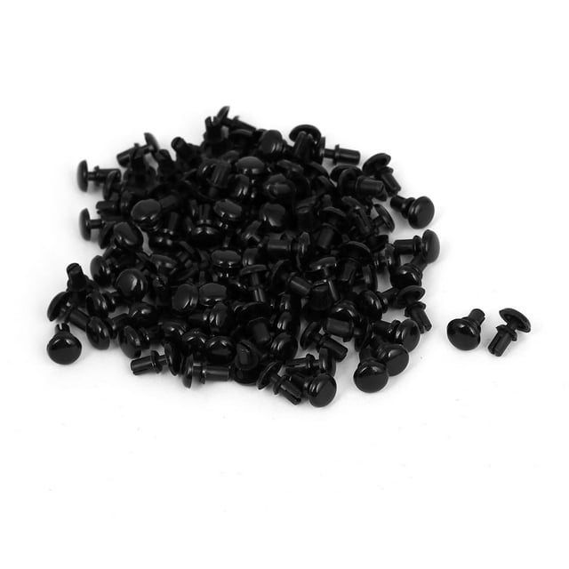 100 Piezas de Clips de Empuje de Nylon Sujetadores Remaches Negros para Paneles de 2-3 mm de Grosor