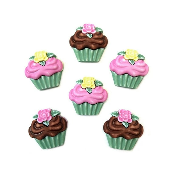 Buttons Galore 3D Carded Buttons-Gourmet Cupcakes