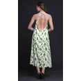 thumbnail image 3 of Bimba Leaves Printed Women Backless Halter Neck Summer Holiday BeachÂ&nbsp;Dress-Small, 3 of 6