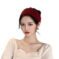 thumbnail image 5 of CoCozhu Japanese Retro Hollowed Out Handmade Crochet Bouquet Headband, Casual And Versatile, Wide Edged Lace Headband For Women's Instagram Headband, 5 of 7