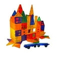 thumbnail image 4 of Mag-Genius Award Winning building Magnet Tiles Clear Colours 3D Brain Building Blocks Set of 105 + Pieces Includes 2 Cars And Free Storage Bin, 4 of 8