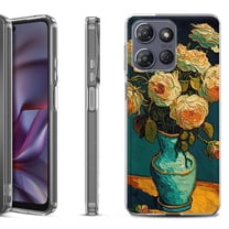 Shockproof Protective Phone Case for Motorola Moto G 5G 2025, by OneToughShield - Roses in a vase