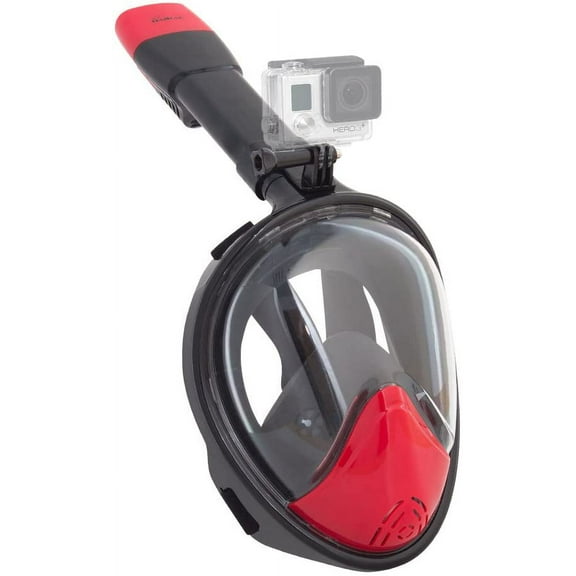Full Face Snorkel Mask 180° Wide View Easy Breathe GoPro Compatible with Anti-Fog and Anti-Leak Design (Small/Medium)