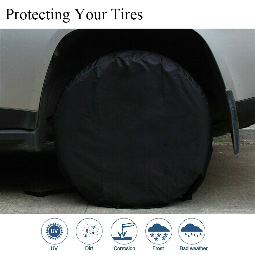 Waterproof Tire Covers Pack Tough Tire Wheel Protector For Truck, SUV,  Trailer, Camper, RV Universal Fits Tire Diameters 27-32 inches 