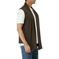 thumbnail image 4 of INSPIRE CHIC Men's Vest Open Front Asymetric Hem Sleeveless Cardigan Vest 50 Brown, 4 of 7