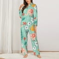 thumbnail image 3 of Disketp Pajamas Set Long Sleeve Sleepwear Womens Button Down Nightwear Pj Sets-Elephant And Flowers, 3 of 9