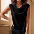 thumbnail image 2 of YUGYXL Womens Sleeveless Cowl Neck Tank Top Casual Loose Fit Shirt Elegant Tank Blouse Simple Basic Everyday Summer Shirt Black S, 2 of 5