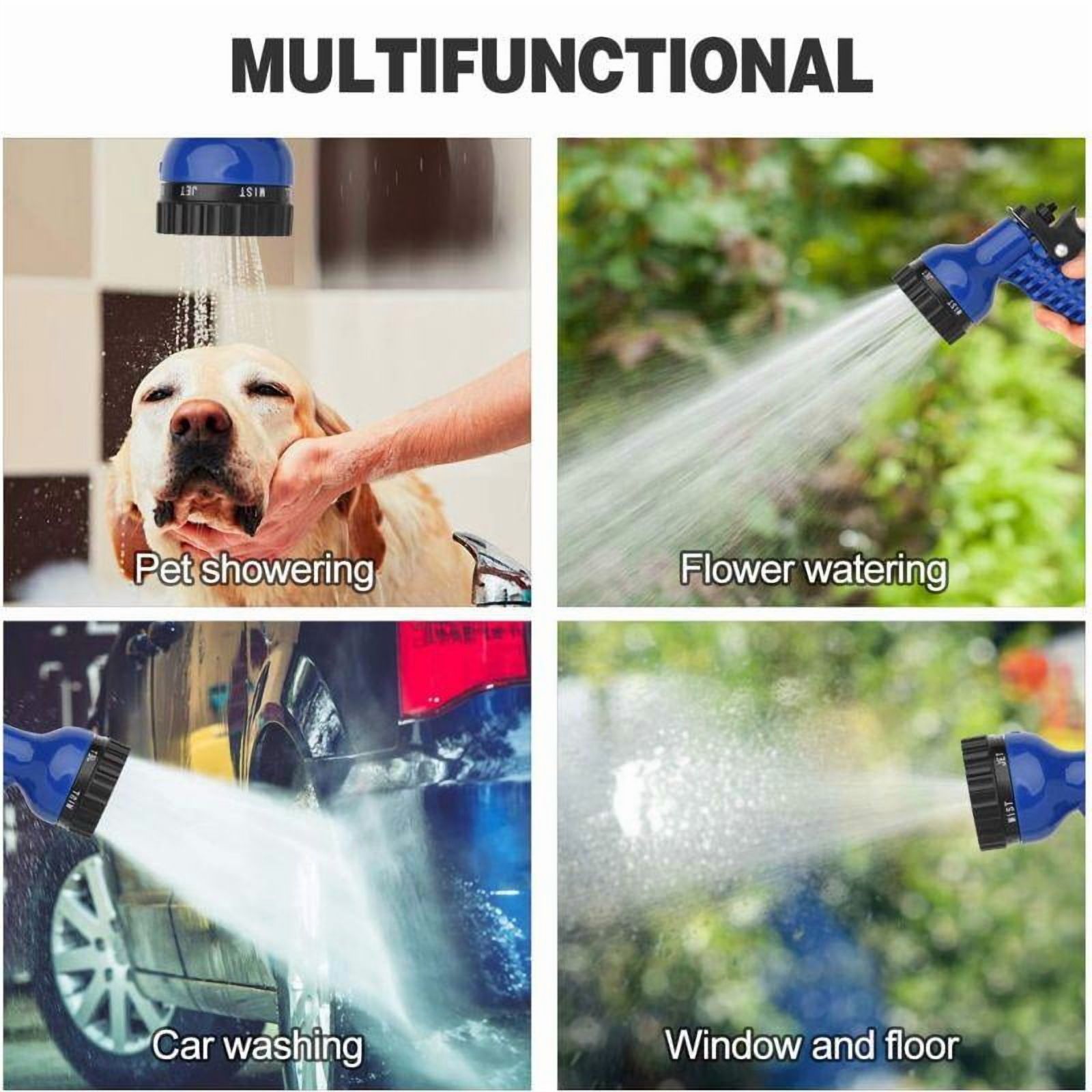 CTAnnie Garden Hose 25ft ", No Kink Garden Water Hose Equipped with a multi-function spray pattern nozzle, Flexible, Lightweight, Kink Free Hose for Yard, Outdoor