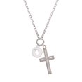 thumbnail image 2 of Delight Jewelry Silvertone Cat Head Silhouette I Set You Apart Engraved Cross Zoey Necklace, 28", 2 of 4