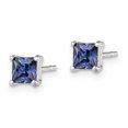 thumbnail image 2 of Primal Silver Sterling Silver Blue Cubic Zirconia Post Earrings, 2 of 5