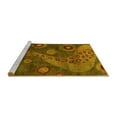 thumbnail image 2 of Ahgly Company Machine Washable Indoor Round Oriental Yellow Modern Area Rugs, 8' Round, 2 of 4