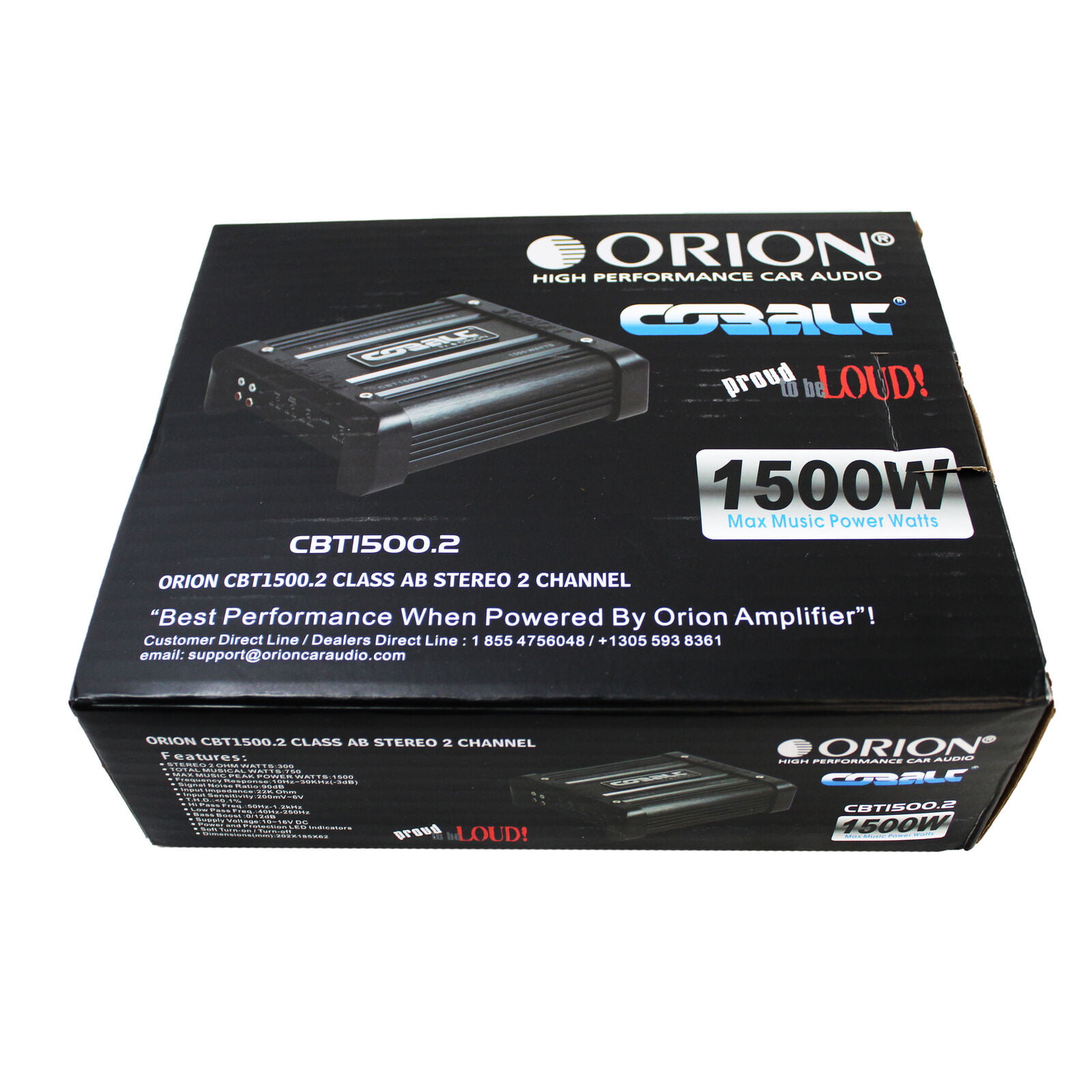 Orion Cobalt CBT-1500.2 2 Channel Amplier 1500 Watts Max Music Power 