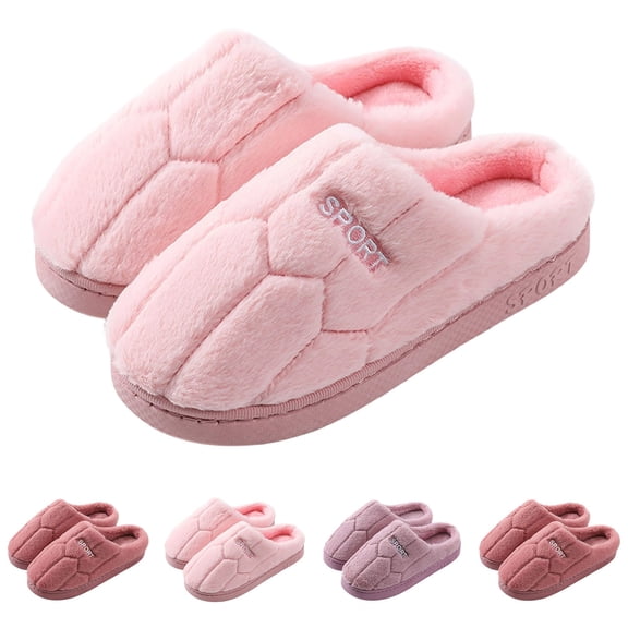 Bovxnpu House Slippers for Women Casual Indoor/Outdoor Shoes, Women's Fall And Winter Outerwear Postpartum Home Use Quiet Fleece-Lined Warm Friendly Flat Slippers Comfy Indoor House Shoes
