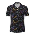 thumbnail image 2 of Daiia Lavender Flowers Pattern Men’s Polo Shirts,Solid Deck Shirt,Classic Fit, Breathable Cotton Polo for Casual and Sport Wear-XX-Large, 2 of 7