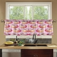 thumbnail image 4 of Yayeee Kitchen Curtains Tier Set of 2 Light Filtering 57"x24" Over Sink Window Panels, Light Pink Doughnuts, 4 of 7