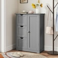 thumbnail image 3 of Giantex Floor Cabinet, Storage Cabinet w/3 Drawers & 1 Cupboard, Great for Bathroom, Living Room, Dining Room, Grey, 3 of 8