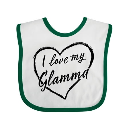 

Inktastic I Love My Glamma in Black Chalk Heart Gift Baby Boy or Baby Girl Bib