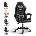 thumbnail image 2 of High Back Faux Leather Gaming Chair, Height Adjustable Office Chair with 90-120 Degrees Adjustable Back, Ergonomic Swivel Chair with Headrest & Lumbar Support, for Gaming Room Home Office, Black/Grey, 2 of 8
