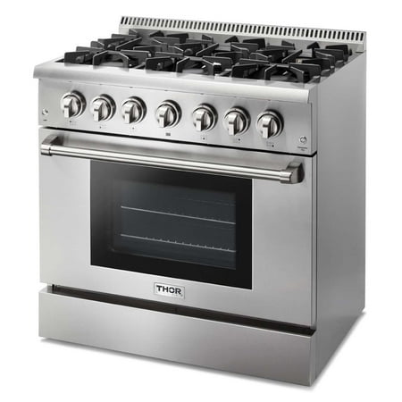 Thor Kitchen Hrd3606ulp 36" Wide 5.2 Cu. Ft. Capacity Freestanding Dual Fuel Range (Lp) -