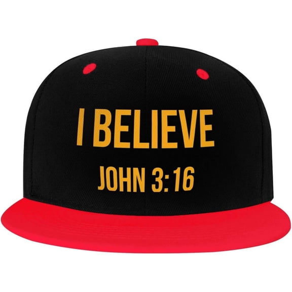 I Believe John 3 16 Christian Trucker Hat Baseball Cap Women Cowboy Hat Men Dad Hat Adjustable Hat Snapback Hat White