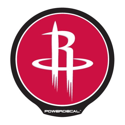 PowerDecal PWR89001 Autocollant NBA (R) Série Houston Roquettes Logo; Rétro-Éclairé LED; Rond; Rouge / Blanc; Plastique Noir; 4,5 Pouces de Diamètre