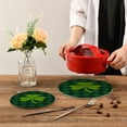 thumbnail image 7 of GZHJMY Vintage Shamrock Clover Leaves Green Plaid Trivet Pot Holder, Round Woven Potholders Set 2PCS-Braided - Coasters - Table Mats 133 for Kitchen Pans Bowl Teapot, 7 of 7
