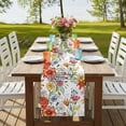 thumbnail image 4 of Vintage Flowers 70 Inch Table Runner, Rustic Floral Country Botanical Leaves Farmhouse Dresser Scarf Cotton & Linen Tablerunner for Dining/Kitchen Island/Holiday Party Décor 13" x 70", 4 of 9