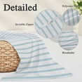 thumbnail image 3 of Blue Striped Pillow Covers 16"x24", Blue White Stripes Farmhouse Soft Brushed Microfiber Breathable Throw Pillow Covers, Decorative Pillowcase with Zipper for Couch Sofa Bedroom Living Room, 3 of 9