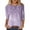Purple, variant on Summer Tops For Women Fashion Print Three Quarter Sleeve Round Neck Versatile Easy Care Leisure Navy Womens Shirts XXL