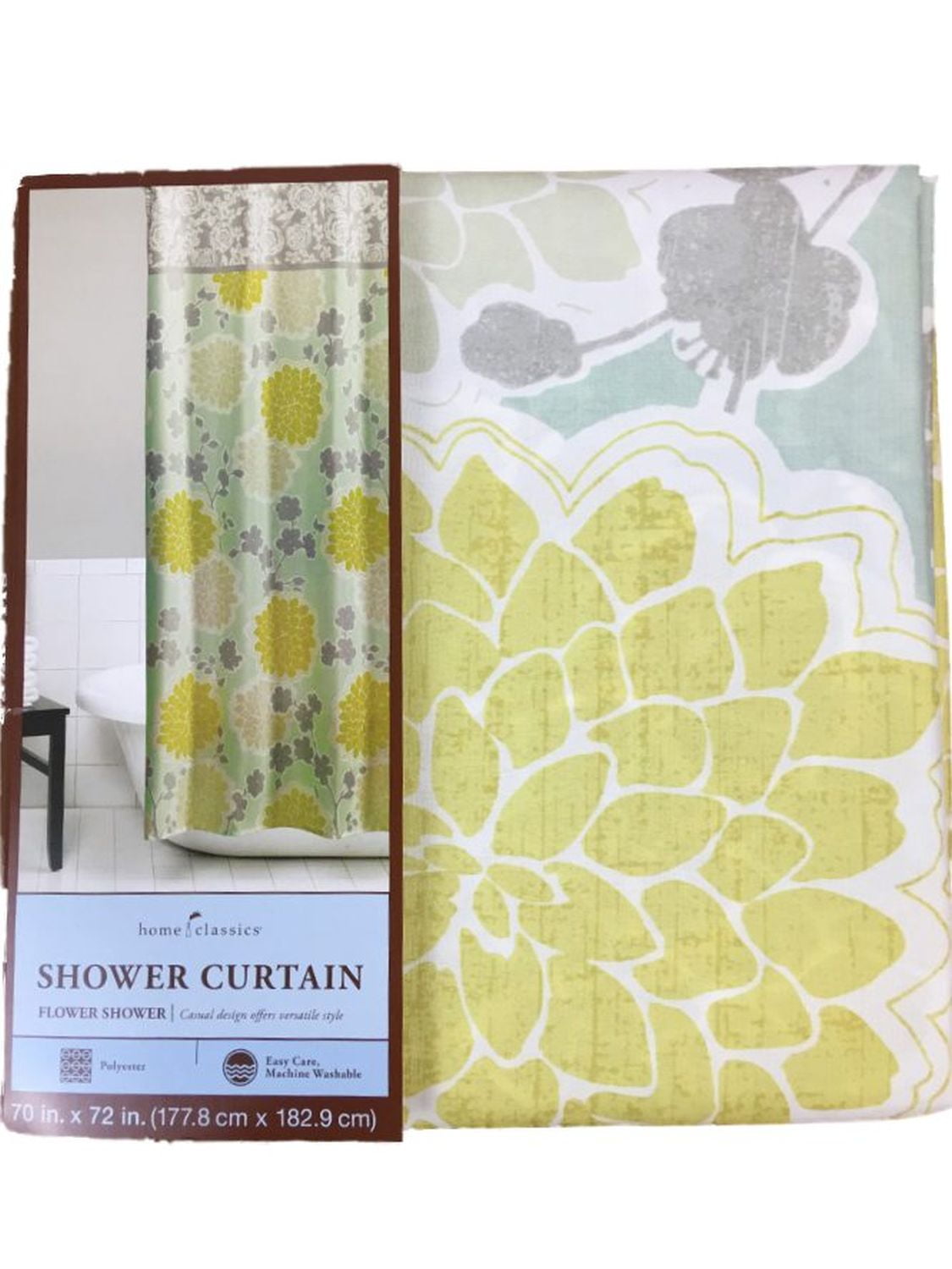 Home Classics Flower Shower Fabric, Home Classics Ruffle Ombre Fabric Shower Curtain