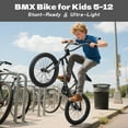 thumbnail image 5 of GLAF Freestyle BMX Bike, 18 inch Kids Bicycles for Boys Girls Ages 7-11 Years Old and Beginner Level Rider,Durable Steel Frame,White(No Pegs), 5 of 8