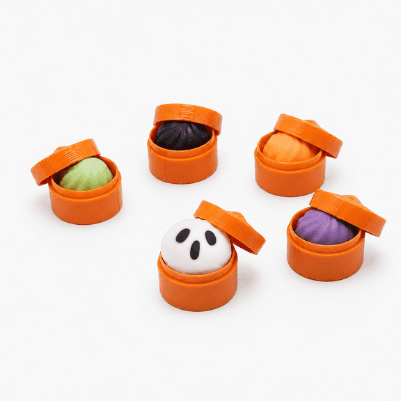 Halloween Ghost Dumpling Squishy Toys, Mystery Slow Rising Fidget Collectible with Steamer Basket, Party Gift Decor