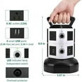 thumbnail image 3 of CJC Surge Protector Power Strip Tower 7-15 Outlets 2 USB Ports Charging Station with 6ft Heavy Duty Extension Cord for Home Office Dorm, 3 of 6