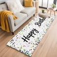 thumbnail image 3 of Runner Rug 2 x 6 Ft, White Birthday Washable Non-Slip Floor Mat for Kitchen Hallway/Entryway, Colorful Confetti Ribbons Polka Dots Classroom Long Kitchen Runner Area Rugs for Living Room, Low-Profile, 3 of 7