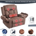 thumbnail image 4 of Big Man Power Lay Flat Lift Chair Oversized Recliner Dual Motor Heat Vibration for Elderly, Overstuffed Electric Extra Wide Recliners with Flip Arm Storage Cup Holders,USB Type C Charging, 4 of 11