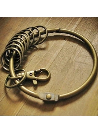 Retro Key Chain Vintage Key Rings Bronze Silver Large Round Hoop Key Ring  Organizer Lobster Clasp Key Chains Multiple Keys 8.5cm
