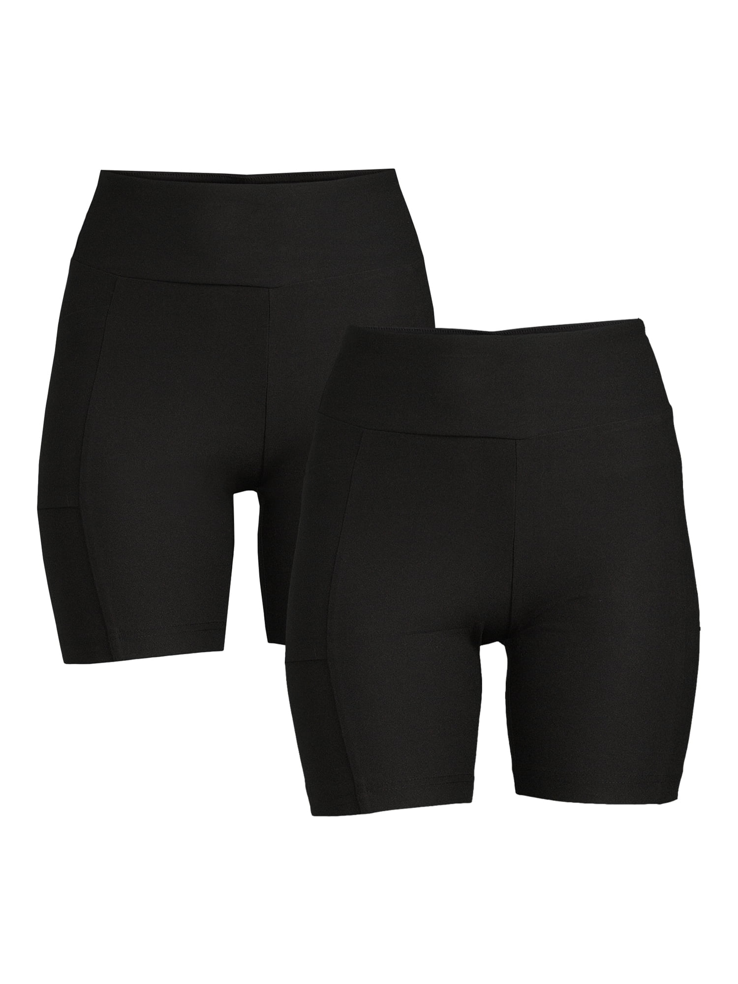 No Boundaries Juniors High Rise Bike Shorts, 2Pack, Sizes XS3X