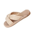thumbnail image 2 of Caywon Women Flat Slide Sandals, Knotted Criss Cross Fabric, Woven Sole Vacation Dressy, Comfortable Ladies Shoes Sandalias Planas Mujer, 2 of 6