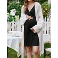 thumbnail image 5 of Avidlove Women Maternity Nursing Nightgown with Button Short Sleeve Nursing Dress for Breastfeeding Labor and Delivery Gown for Hospital S-XXL, 5 of 6