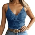 thumbnail image 1 of Gibobby Tangas de mujer sexy para sexo Día de San Valentín Chaleco corto sin aros, más sujetador, lencería, ropa interior de mujer, camisola, cuello en V, ropa íntima Sex(Azul, CH), 1 of 5