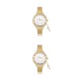 thumbnail image 1 of stanreset Stainless Steel Women Wristwatch Portable Glossy Rhinestone Round Anti-rust Anti-corrosive Girls Watch Birthday Gift Key Key 2Set, 1 of 6