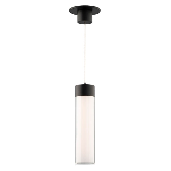 PD-240212-CS-BK WAC Limited Twist-N-Lite - 13W 1 LED Cylinder Mini Pendant-12 Inch Tall and 5 Inch Wide-Black Finish