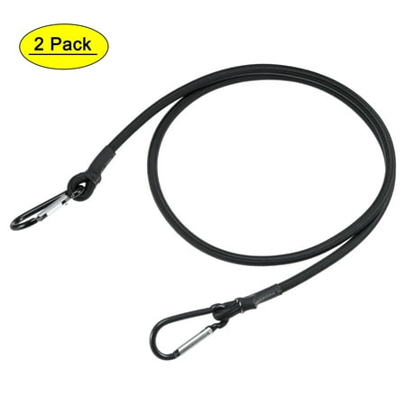 

Uxcell 120cm/47.2 Inch Elastic Shock Cords Ropes with Hooks Black 2 Pack