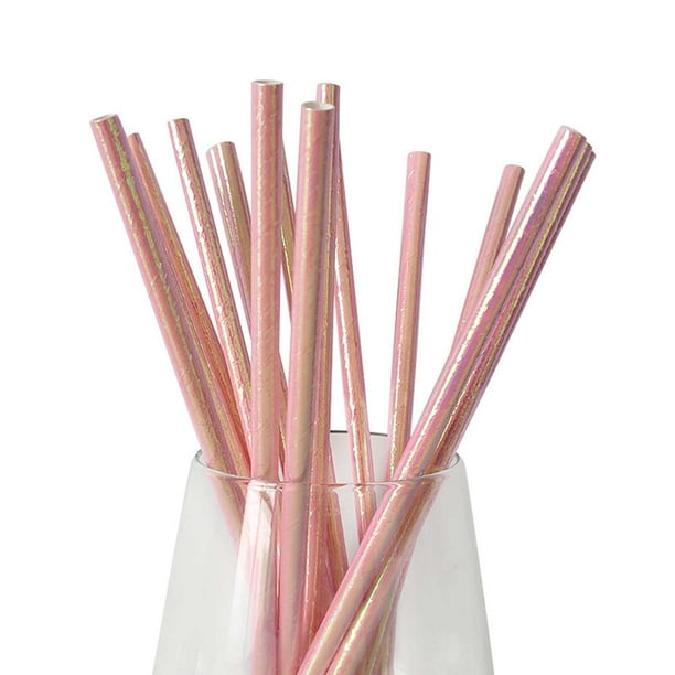 onlyliua Liquidación de Rebajas de Hoy 200 Pajitas de Papel de Colores a Rayas, Desechables, Biodegradables